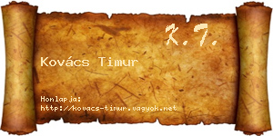 Kovács Timur névjegykártya